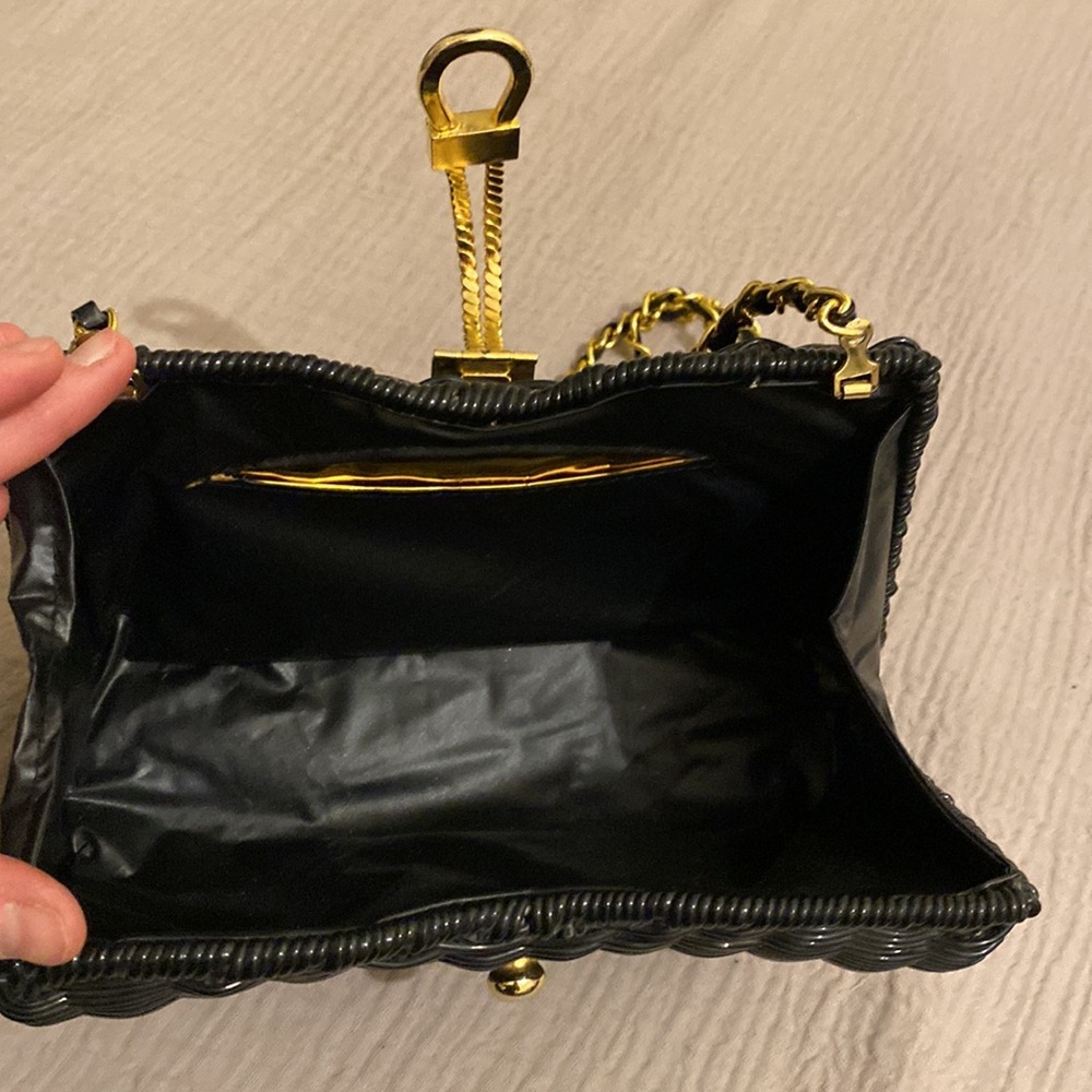 Vintyge Elegant Black Woven Chain Strap Bag - Picture 9 of 10